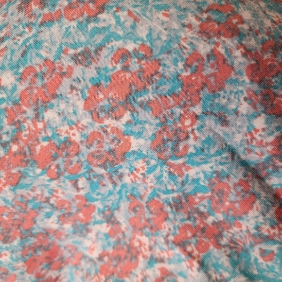LuLaRoe Azure Skirt Blue Pink Floral Women's Plus Size 2XL Midi High Waist EUC - Picture 3 of 6